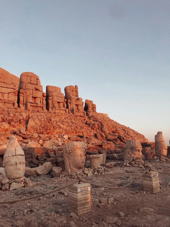 a view of some big, ancient and huge rocks