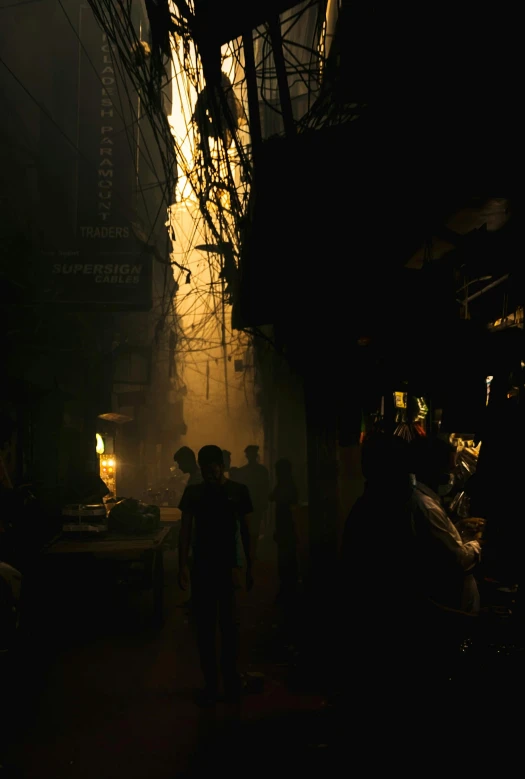 dark alley with a man standing in the background