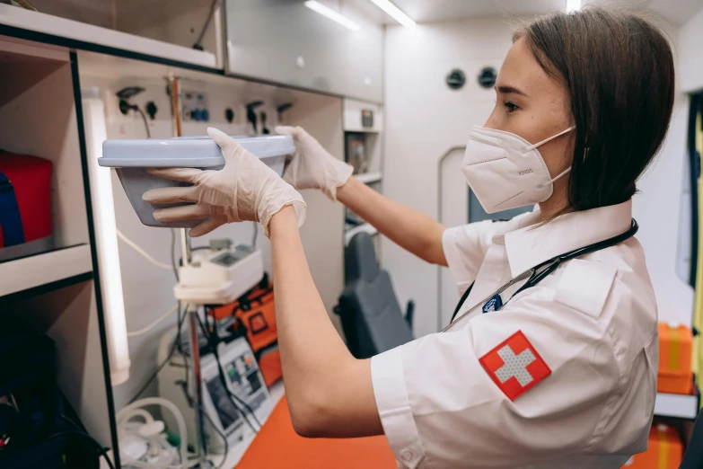 an older woman in a white uniform is doing soing