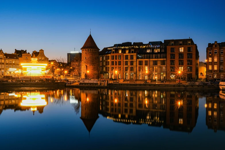 this is a view of buildings and the water