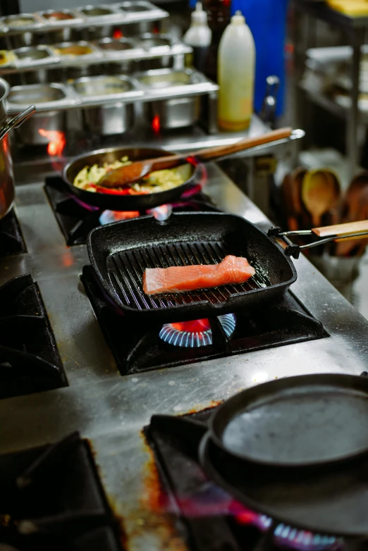  dogs on top of charcoal grills in a kitchen