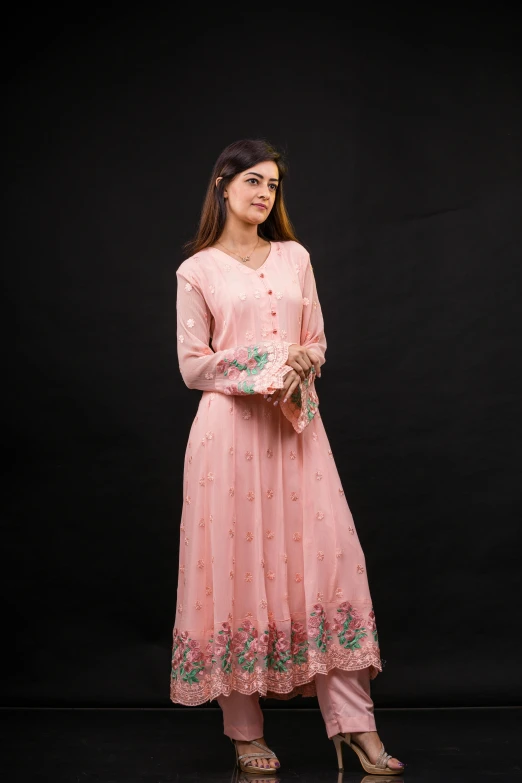 woman wearing pink ethnic salwar