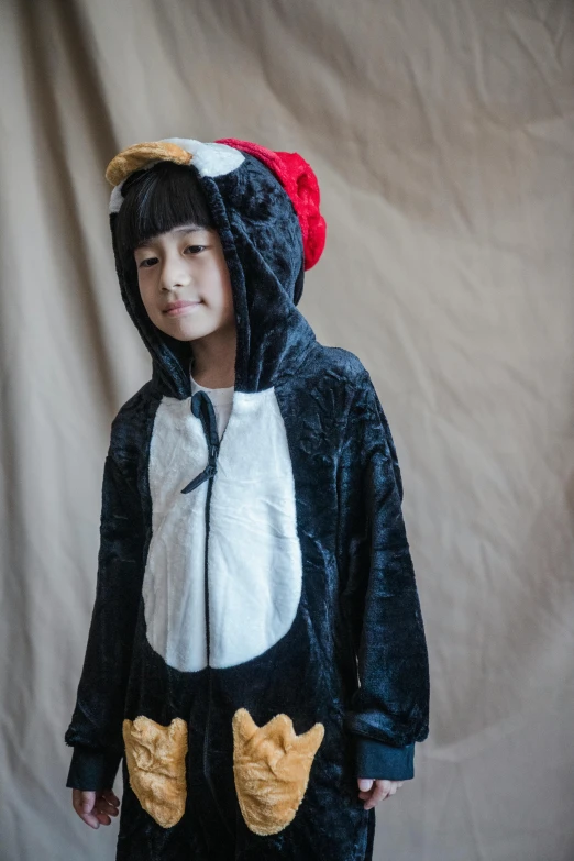 child in costume on a white background