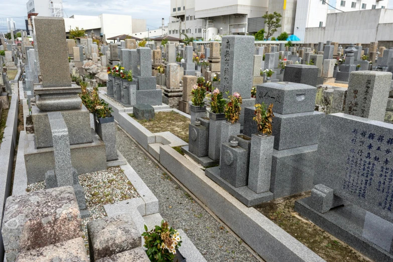 the old city cemetery has numerous stone headstones