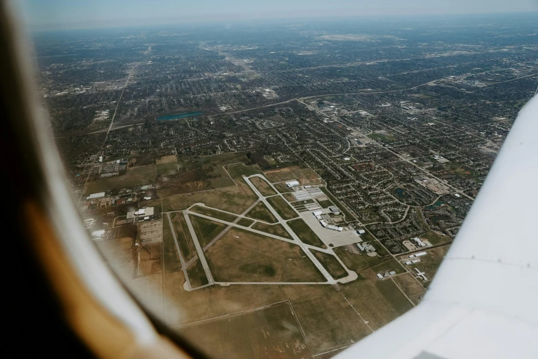 an aerial view of the air force one airplane