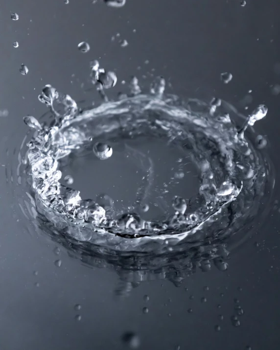 water splash with its top half in the air