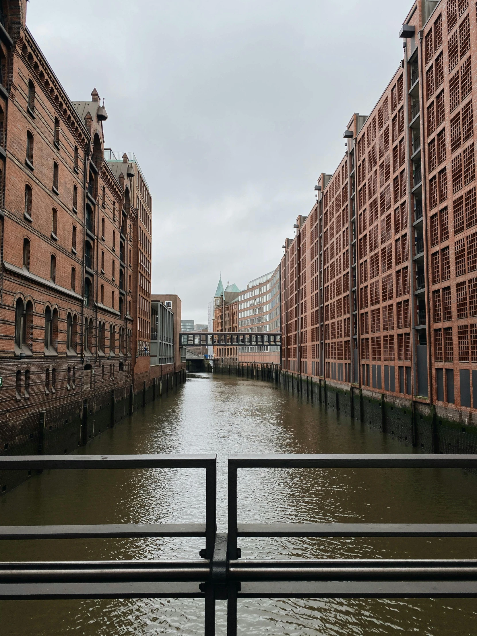 a river in a city surrounded by buildings