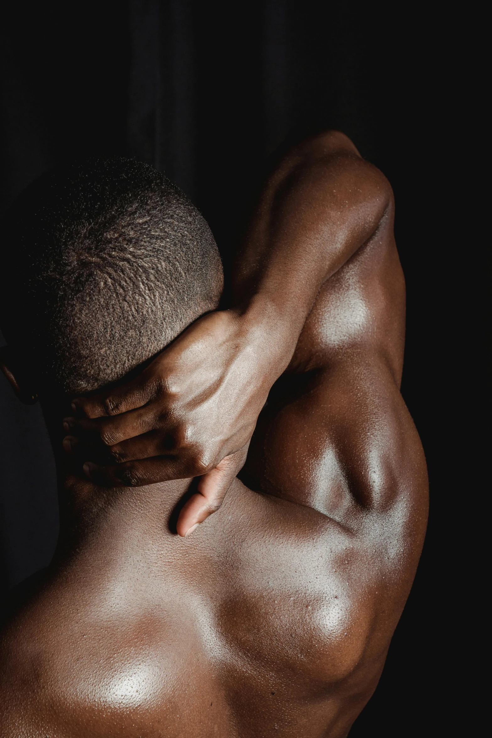 the back of a man showing his muscles