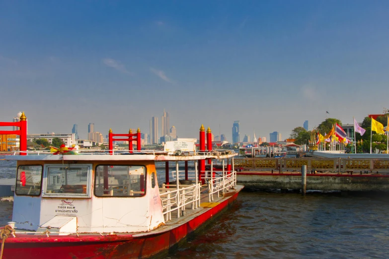 a boat parked at the end of the river