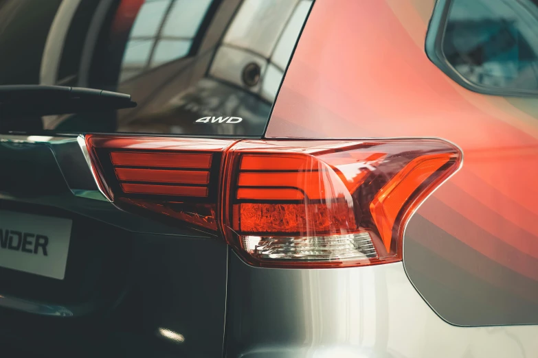 rear end light from the tailgate of a compact vehicle