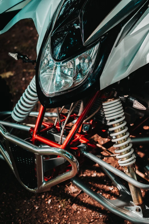 the front light and sidelights of a motorcycle