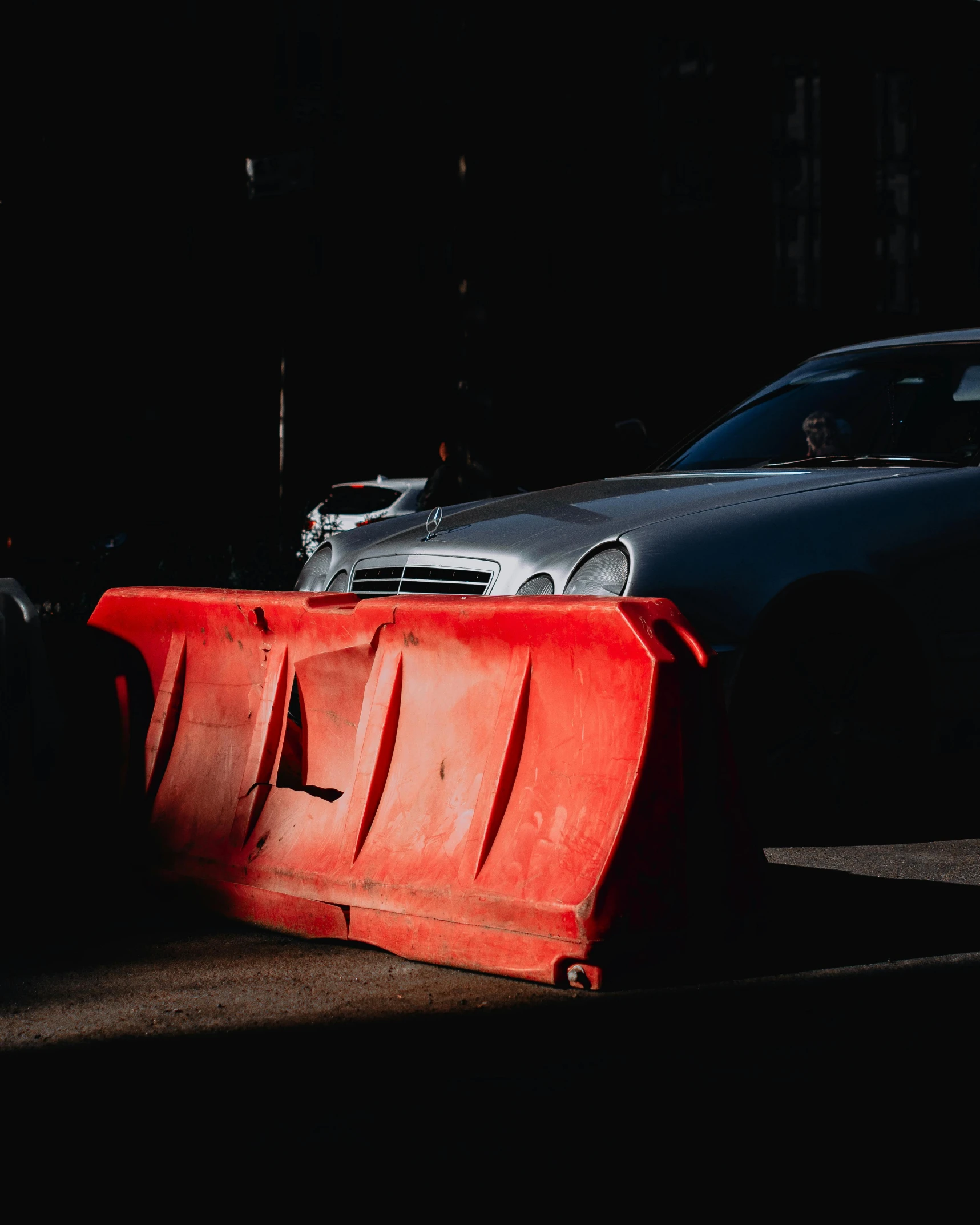 this is a car with a snowplow sitting on top