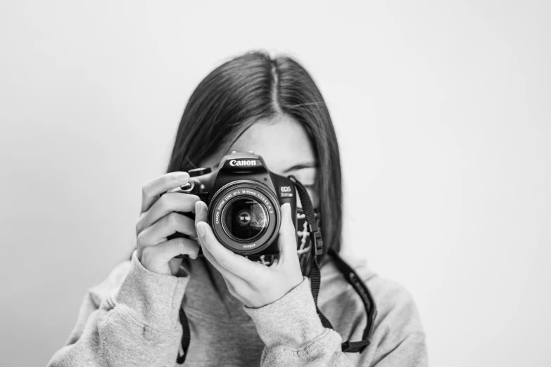 a woman taking a pograph with a camera