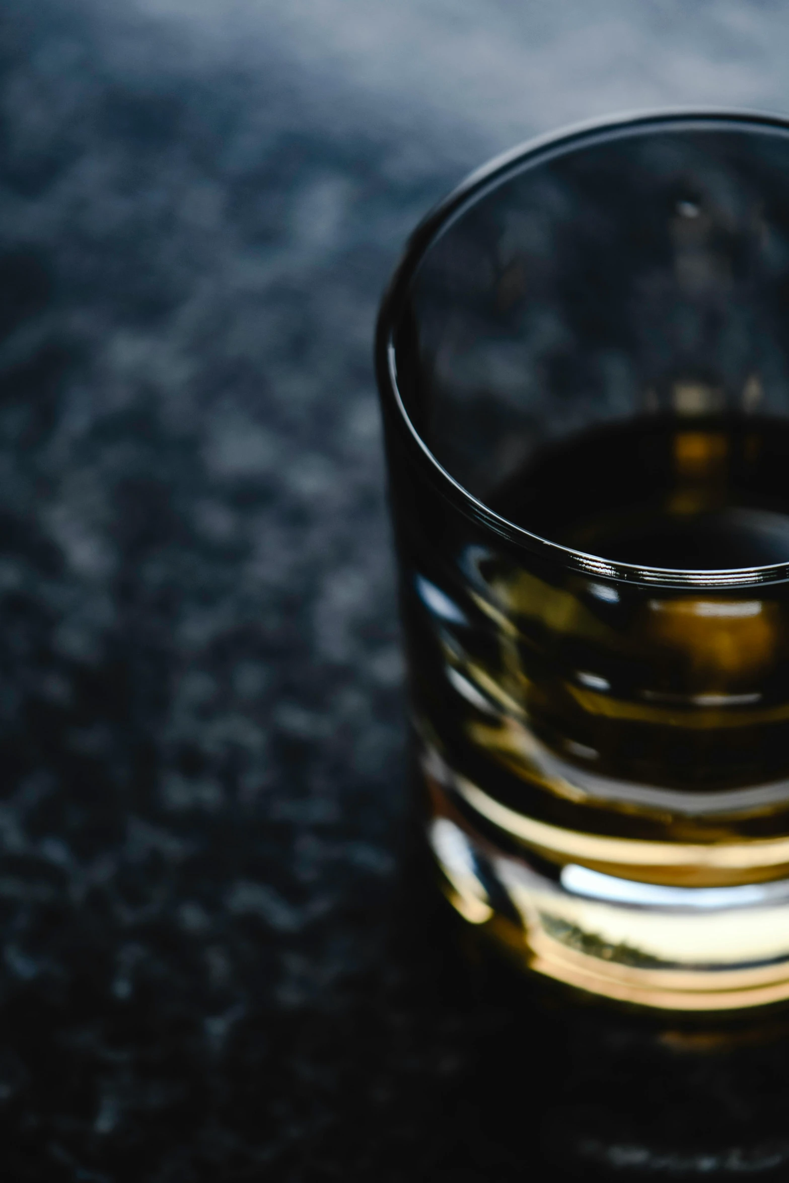 a closeup of a glass on a table