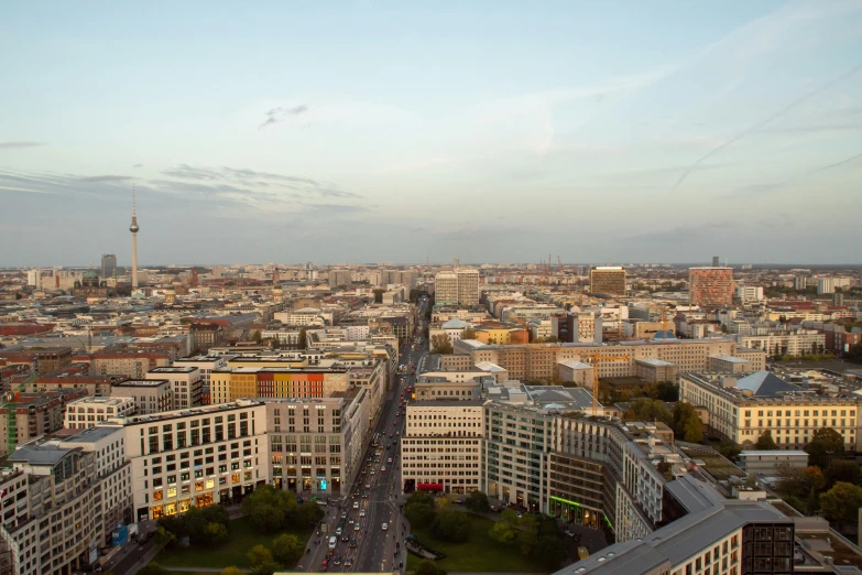 an aerial view of a large city