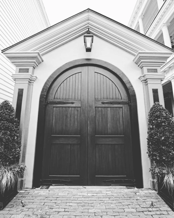 a big entrance to an old house