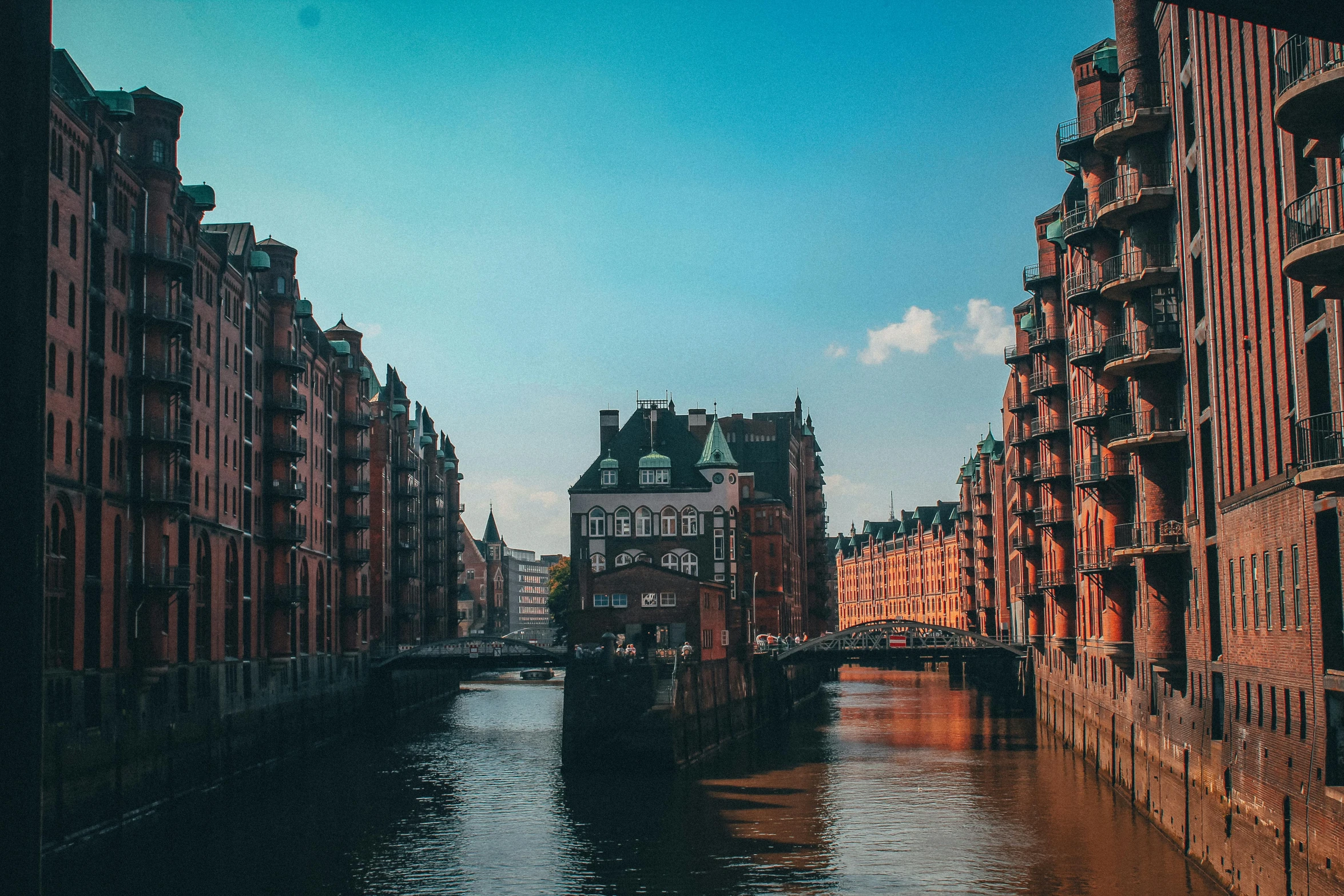 an urban canal in europe with houses and canals