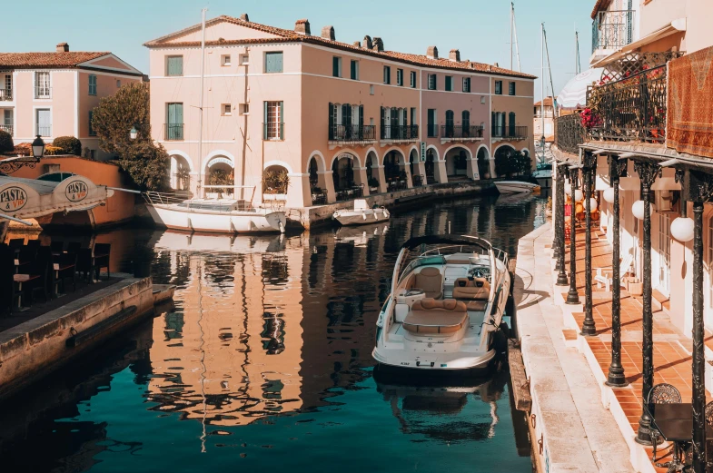 several boats in a small body of water