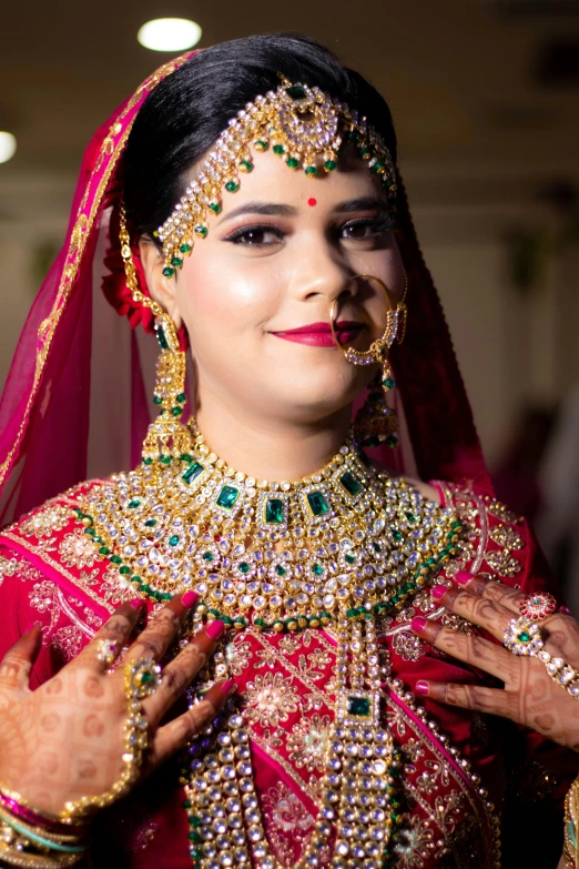 bride dressed in traditional indian wedding dress