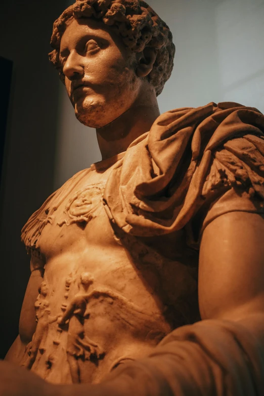 statue, in the middle of the night, wearing a roman hairstyle