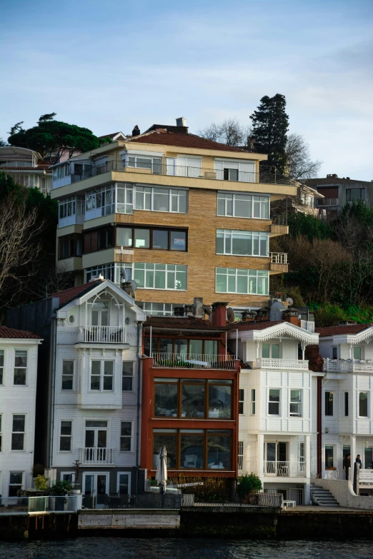 the houses are along the water in this city