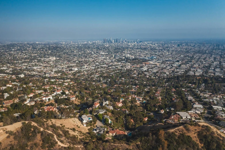 a bird's eye view of a city below