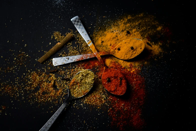 several different types of spices and seasonings on a table