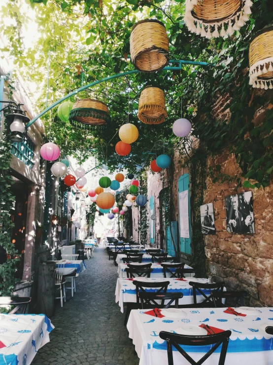 an image of some tables and a street