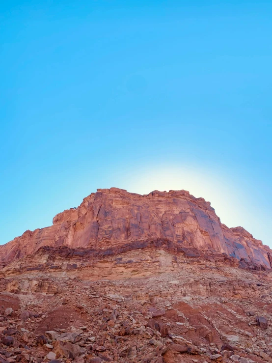 there is a rock on top of this mountain