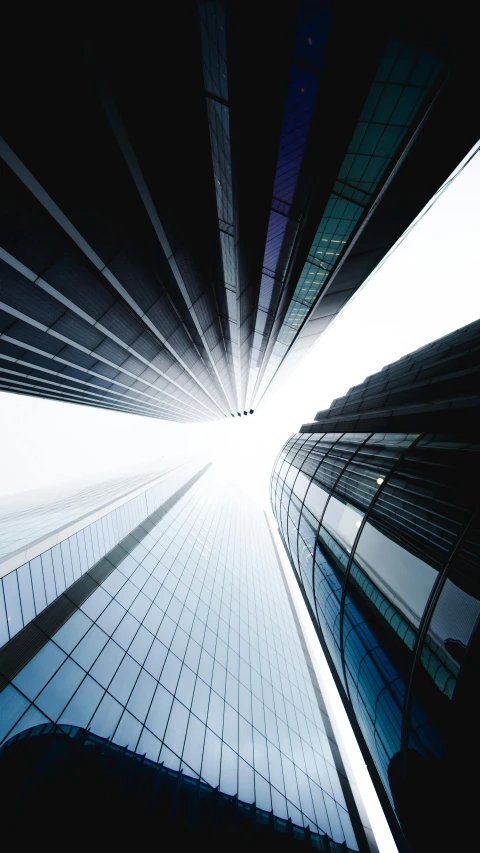 looking up the buildings of a building in a city