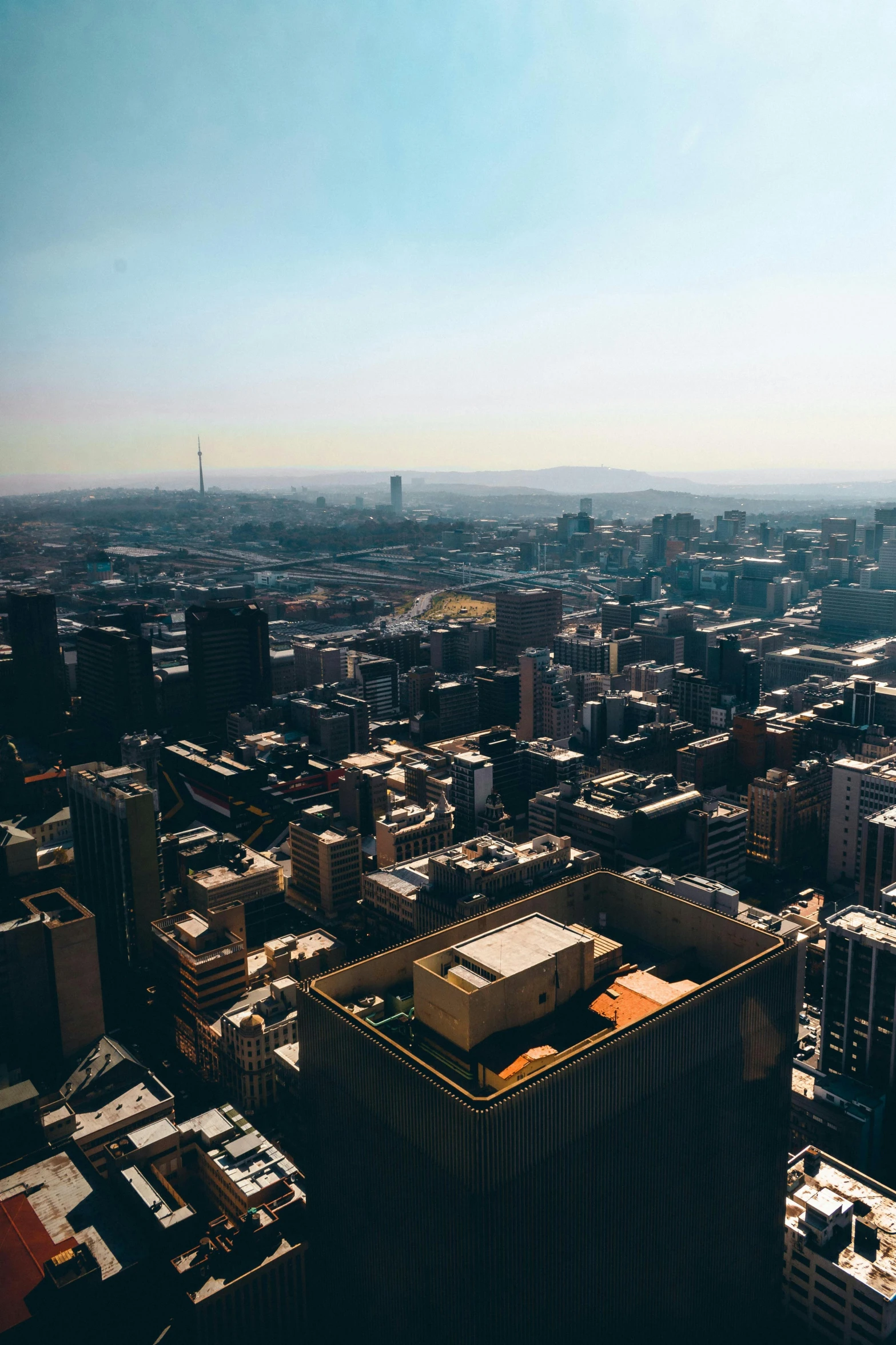 a view from above of the city