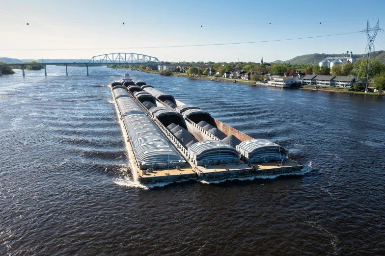 an elevated boat traveling down the river