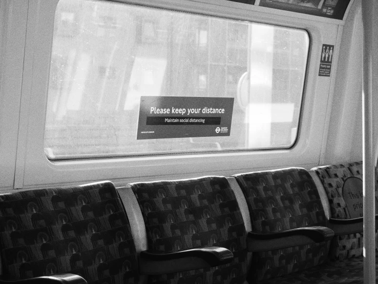 the inside view of the empty subway car