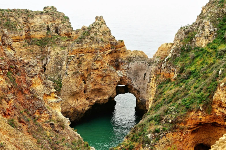 there is a hole at the cliffs by the ocean