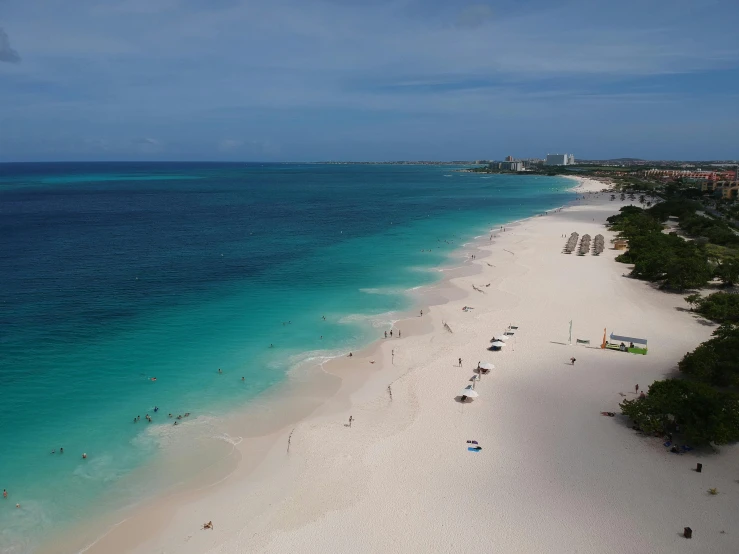 the view of people at a beach from above