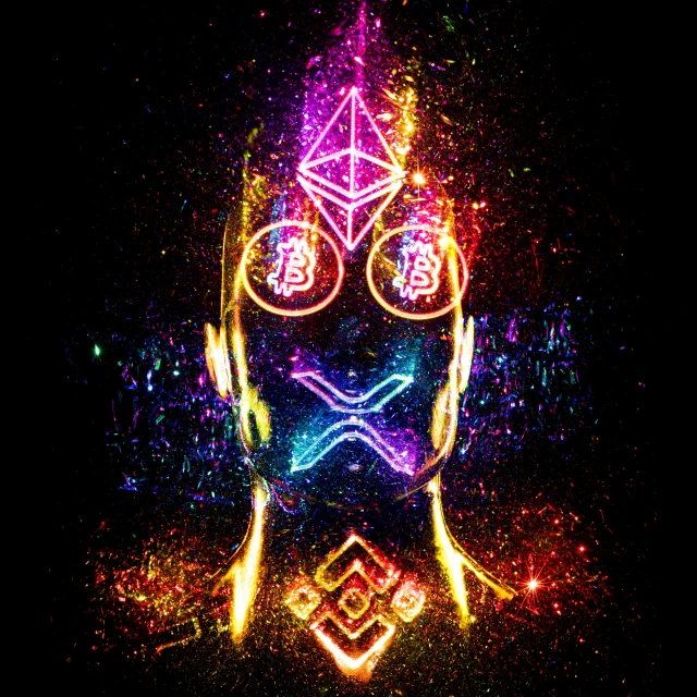 an image of a neon abstract face