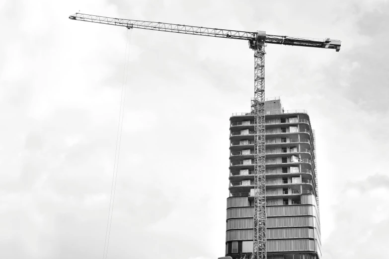 the tower is on top of the building under construction