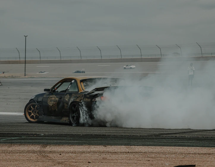 a vehicle with some smoke behind it