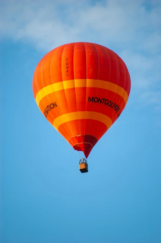 a balloon flies across the blue sky as it prepares to land