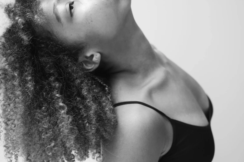 a young african woman with long hair