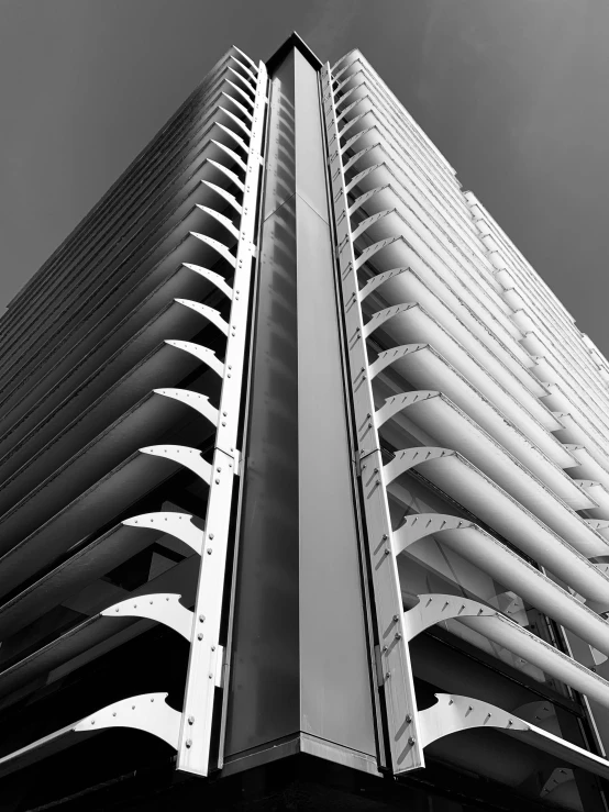 the top part of the building with many windows