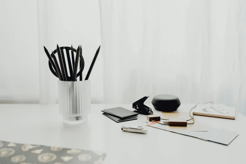 a desk that has some kind of writing on it