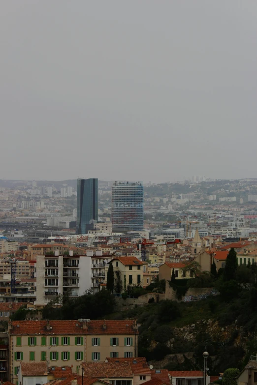 there is a tall tower with many windows