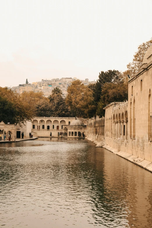 an old waterway is going down to the castle