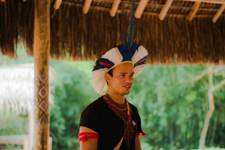 a man is smiling in an indian outfit