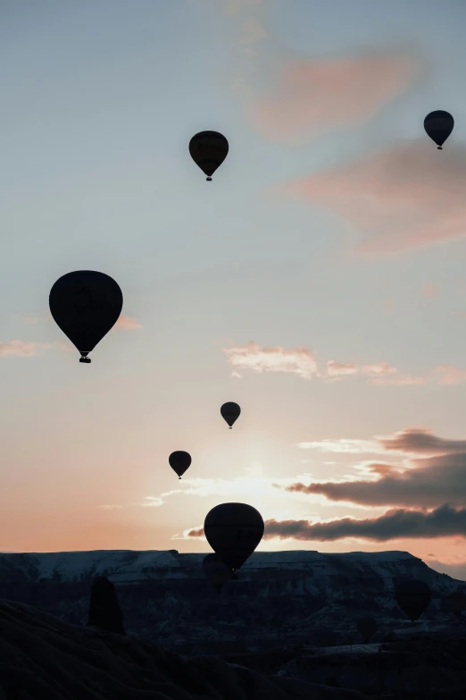 a number of balloons flying in the sky