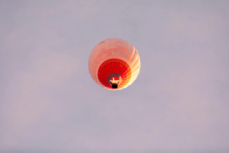 a person is in a  air balloon