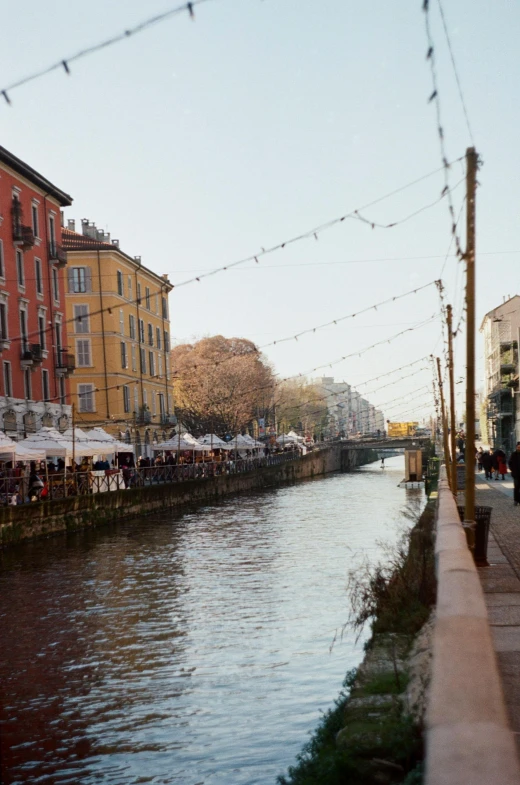 a river running down the middle of a town