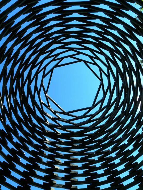 a metal circle of metal rods in the center of the circular