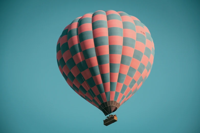 a  air balloon flying in the blue sky